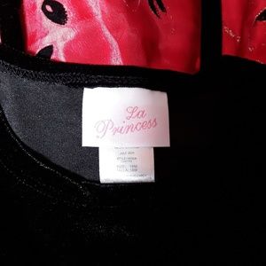 La Princess Dresses - Little Girl La Princess Red and Black Velvet Dress La Princess Dresses - Little Girl La Princess Red and Black Velvet Dress